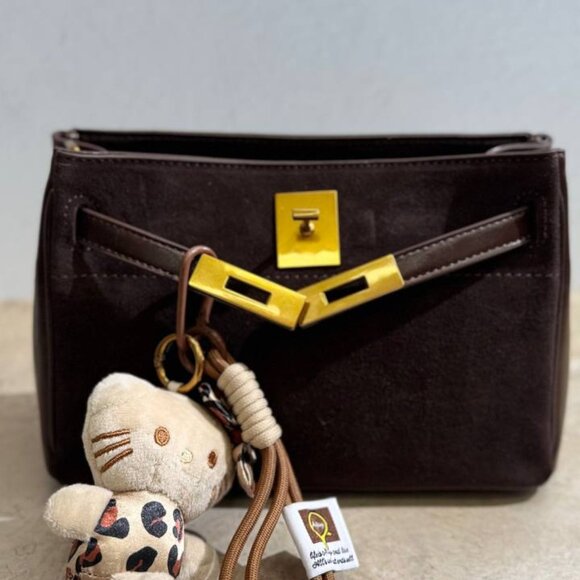 Luxury Elegance Suede & Leather Handbag - Picture 1 of 8